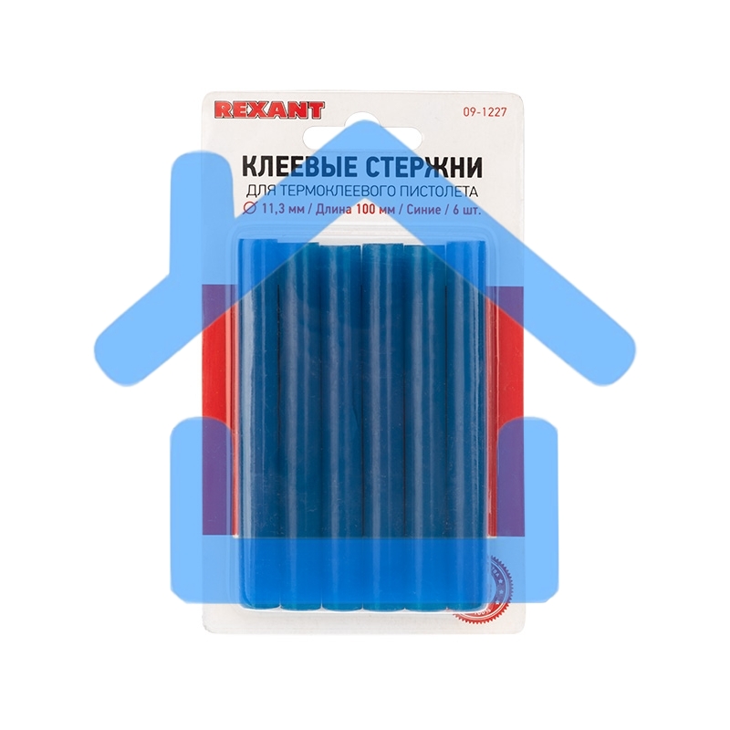 Клеевые стержни Rexant, Ø11 мм, 100 мм, синие, 6 шт., блистер