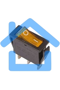 Выключатель клавишный Rexant 250V 15А (3с) ON-OFF желтый с подсветкой