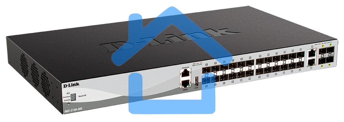 Коммутатор D-Link DGS-3130-30S/B1A 2x10G управляемый