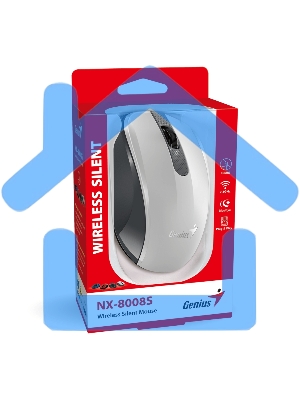 Мышь беспроводная Genius NX-8008S белый/серый, 1200 dpi, радиоканал, USB, кнопки - 3