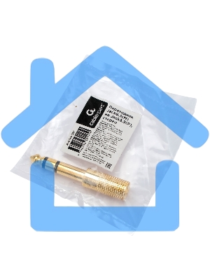 Аудио переходник Cablexpert A-35M-63F, Jack3.5(M) на Jack6.3(F) стерео, золотой, пакет
