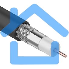 Кабель коаксиальный Rexant RG-6U, 75 Ом, CCS/Al/Al, 64%, бухта 305 м, черный OUTDOOR