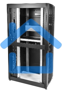 Шкаф серв. ПРОФ нап. 42U (600x1000) дверь перфорированная 2 шт., цвет черный, в сборе (ШТК-СП-42.6.10-44АА-9005) (1 коробка)