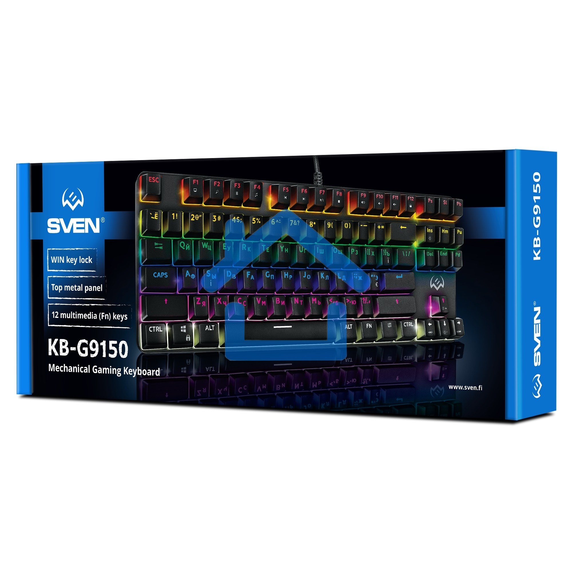 Игровая клавиатура SVEN KB-G9150 (Outemu Blue switches, USB, 87 кл., ПО, RGb-подсветка)