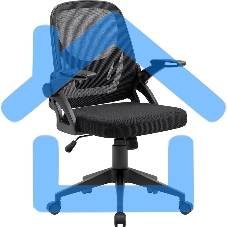 Кресло офисное Defender Office черный, сетка, регулир. подлокот