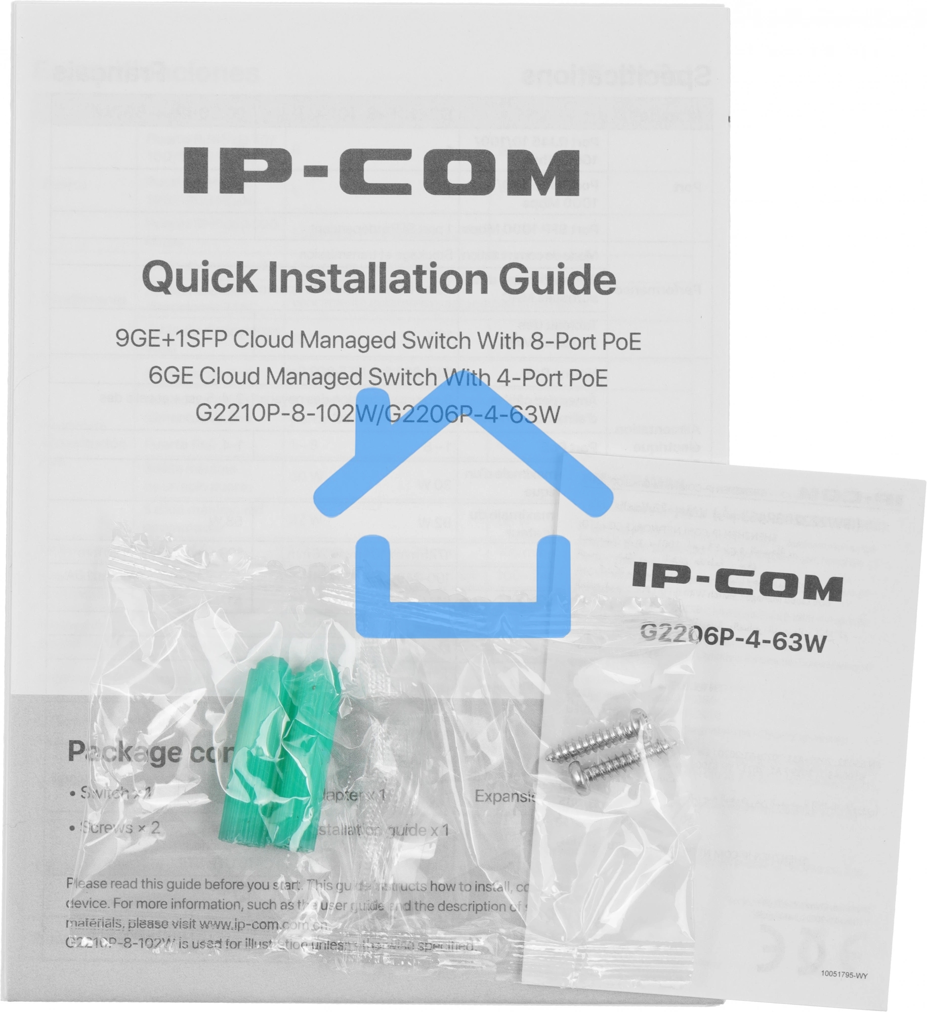 Сетевой коммутатор IP-COM G2206P-4-63W 4x10Base-T / 100Base-TX / 1000Base-T 2x1000Base-T PoE порты 4 Количество портов PoE+ 4 G2206P-4-63W