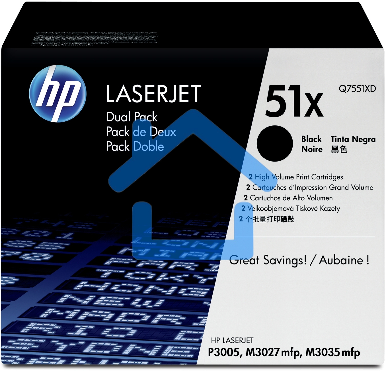Картридж лазерный HP Q7551XD черный двойная упаковка для LaserJet P3005/M3027mfp/M3035mfp 2 x 13000стр.