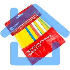 Набор трубок термоусадочных тонкостен. 20/10 (7 цветов по 3шт 100мм) EKF tut-n-20