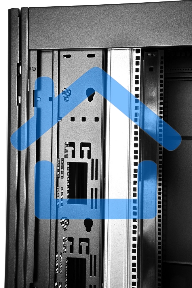 Шкаф серв. ПРОФ нап. 42U (600x1000) дверь перфорированная 2 шт., цвет черный, в сборе (ШТК-СП-42.6.10-44АА-9005) (1 коробка)