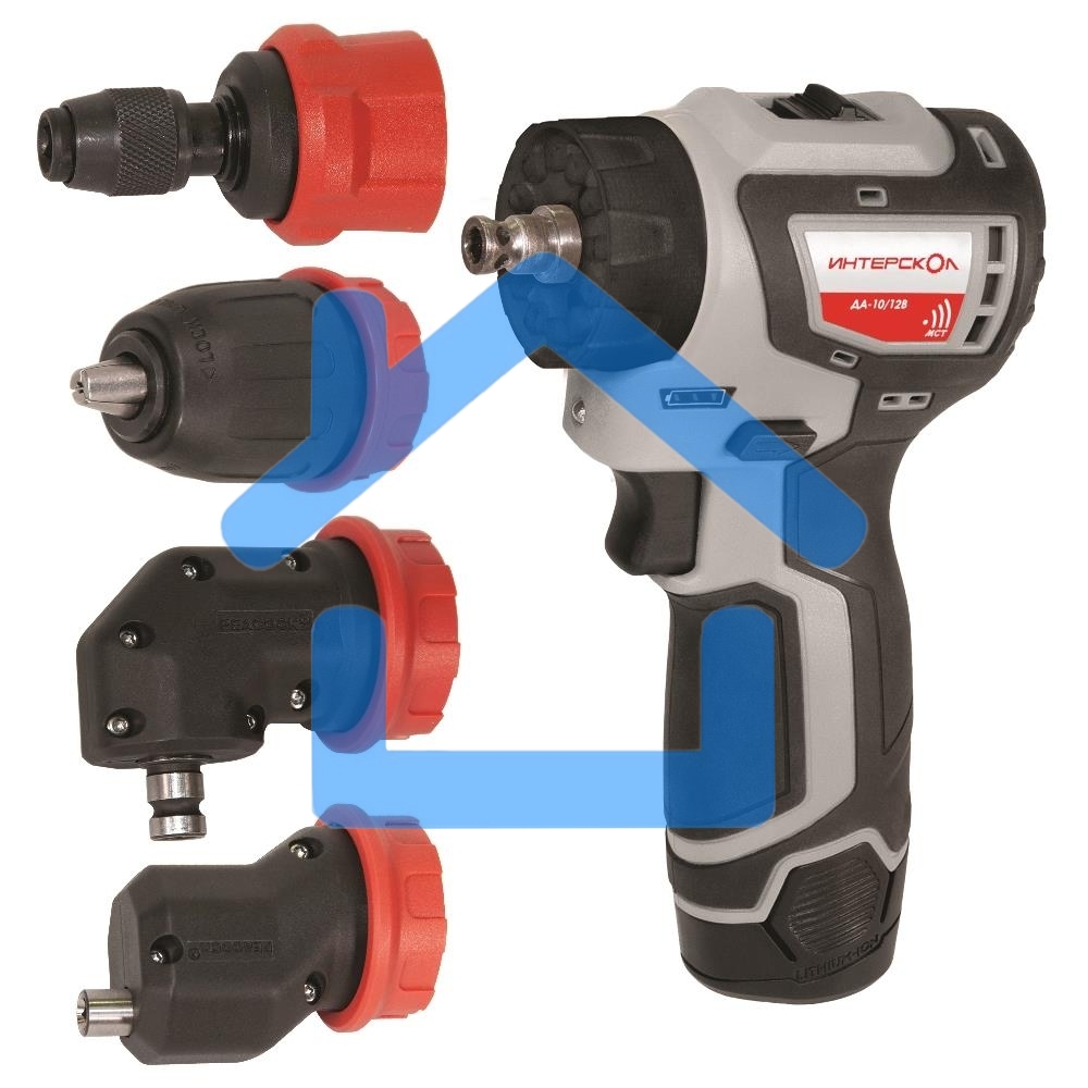 Дрель-шуруповерт ИНТЕРСКОЛ ДА-10/12В 36, Аккумуляторная, 12В, 2 АКБ