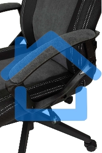 Кресло игровое Бюрократ Zombie Hero серый текстиль/эко.кожа крестов. пластик