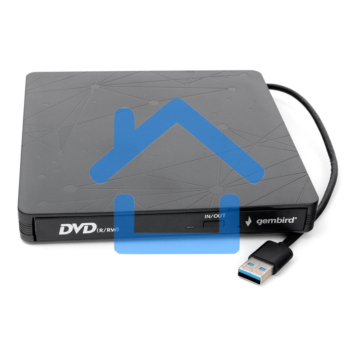 Оптический привод внешний с интерфейсом USB Gembird DVD-USB-03 пластик, черный
