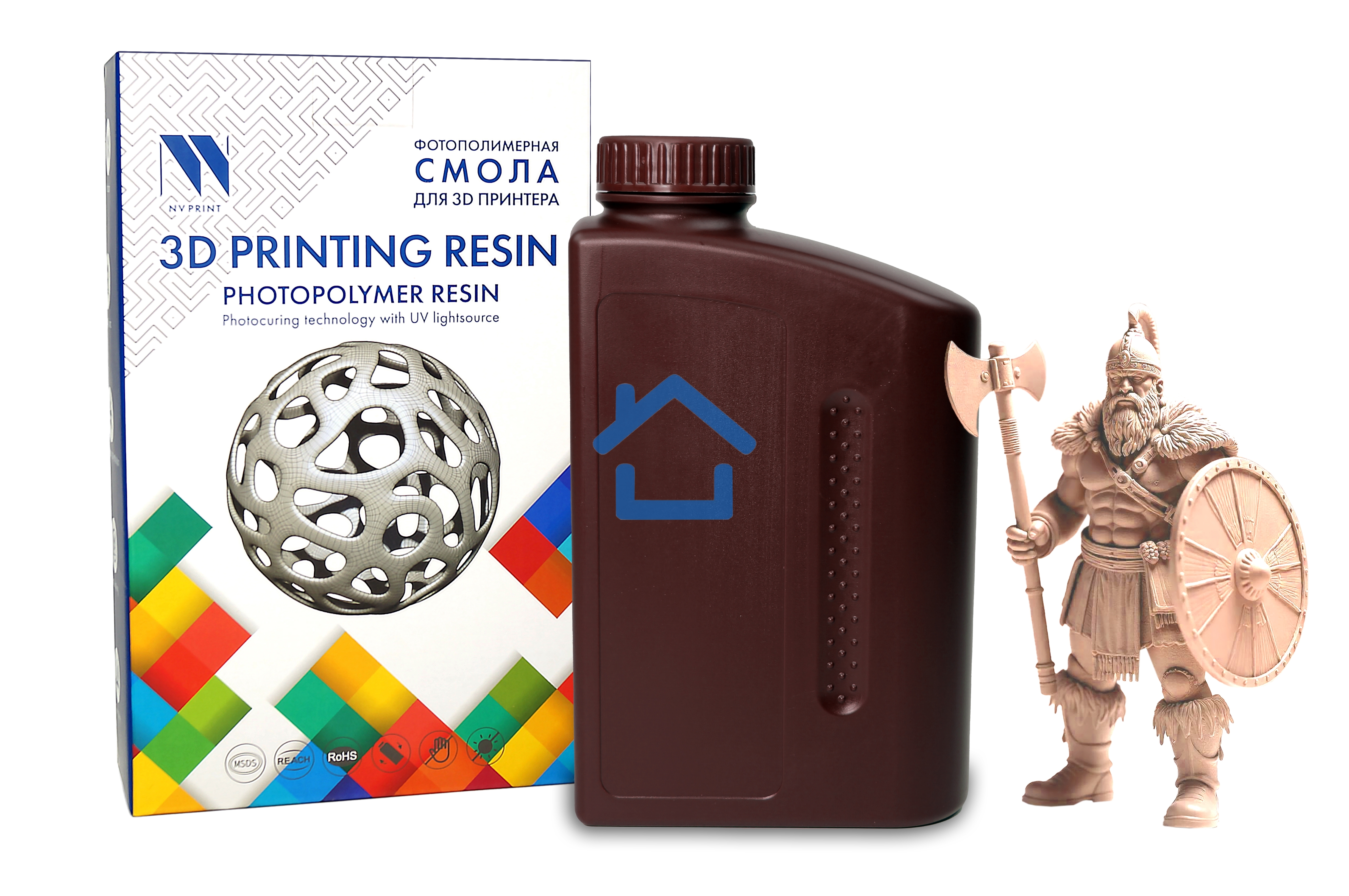 Фотополимерная смола NVPRINT PA Like Resin Beige для 3D печати 1 кг (бут)
