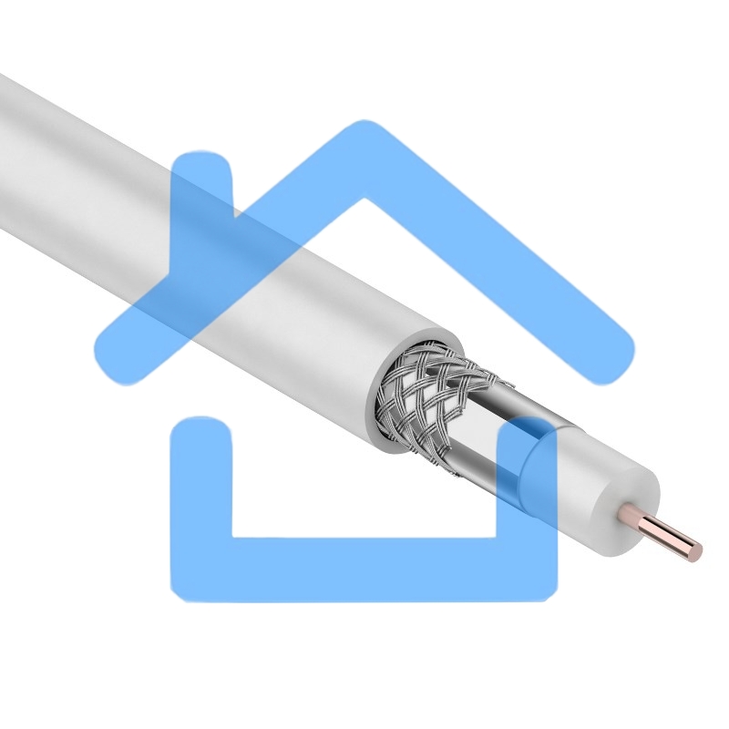 Кабель коаксиальный PROconnect RG-59U, 75 Ом, CCS/Al/Al, 48%, бухта 100 м, белый