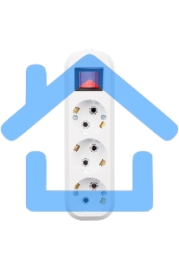 Колодка Rexant 3 гнезда с кнопкой c заземлением