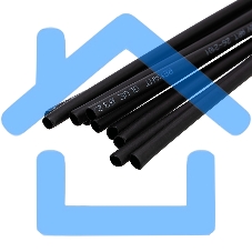 Термоусаживаемая трубка двухстенная клеевая 3,2/1,6 мм черная Rexant (уп. 10 шт. по 1 м)