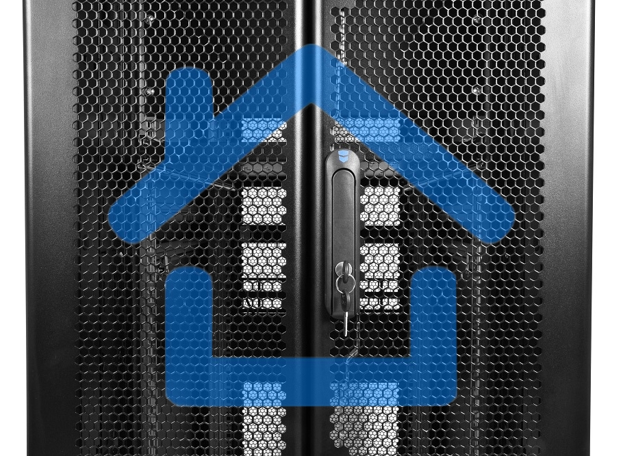 Шкаф серв. ПРОФ нап. 42U (600x1000) дверь перфорированная 2 шт., цвет черный, в сборе (ШТК-СП-42.6.10-44АА-9005) (1 коробка)