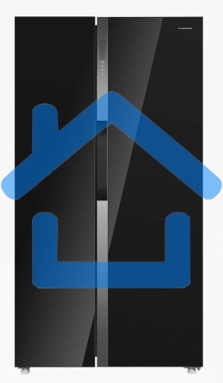 Холодильник Maunfeld MFF177NFB черный глянц. двухкамерный 263/170л морозилка сбоку, No Frost, Side by Side