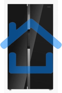 Холодильник Maunfeld MFF177NFB черный глянц. двухкамерный 263/170л морозилка сбоку, No Frost, Side by Side