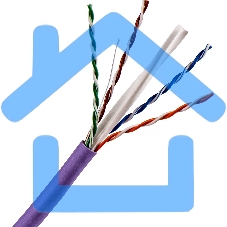 Кабель TWT UTP, 4 пары, Кат.6, нг(А)-LS, IEC 60332-3, 305 метров, фиолетовый