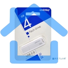 Флешка USB R/W Smartbuy 4 Gb,CLUE белый (SB4 GbCLU-W)