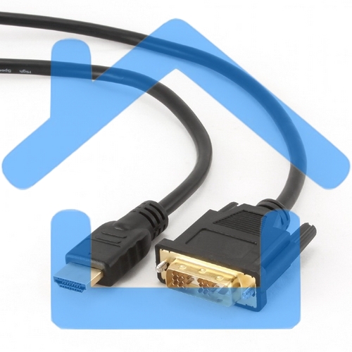 Кабель HDMI-DVI Cablexpert CC-HDMI-DVI-6, 19M/19M, single link, медь, позол.разъемы, экран, 1.8м, черный, пакет