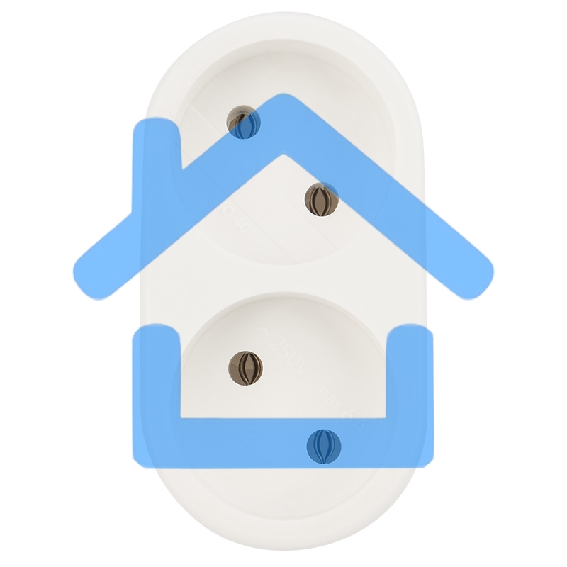 Двойник электрический 6А без заземления, белый Rexant