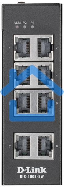 Промышленный неуправляемый коммутатор D-Link DIS-100G-10S/A2A с 8 портами 10/100/1000Base-T и 2 портами 1000Base-X SFP, (461491)