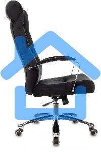 Кресло руководителя Бюрократ T-9928SL Fabric черный Italia Black, крестов. металл хром