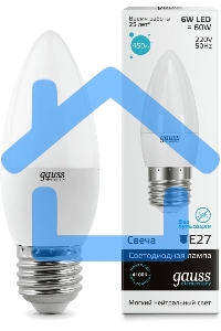 Лампа cветодиодная Gauss LED Elementary Candle 6W E27 4100KLD33226