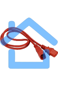 Шнур питания C13-C14, 3х0.75, 220В, 10А, красный, 1.8 метра