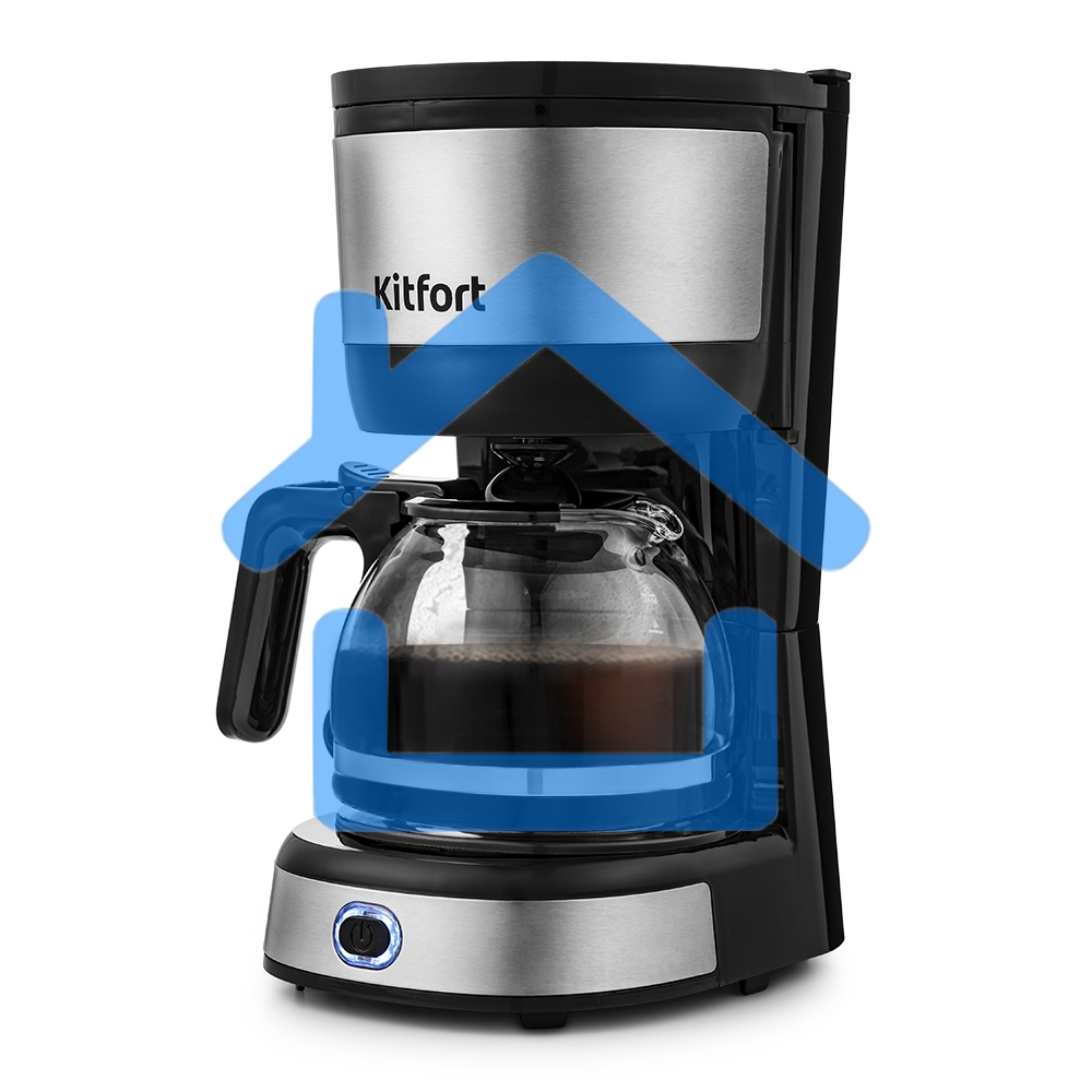 Кофеварка капельная Kitfort КТ-730 черный/серебристый, исп. кофе - молотый, 0,6 л, 750 Вт.