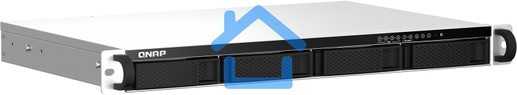 Сетевое хранилище SMB QNAP TS-464eU-8G NAS 4 HDD trays, rackmount 1U, 1 PSU. 4-core Intel Celeron N5105/N5095 2.0-2.9 GHz, 8 Gb RAM, 2x2.5GbE, 2xUSB 3.2 Gen 2 (10Gbps), 2xUSB 2.0, 1xHDMI, 2xM.2 PCIe Gen 3 x1 slots, W/o rail kit RAIL-B02