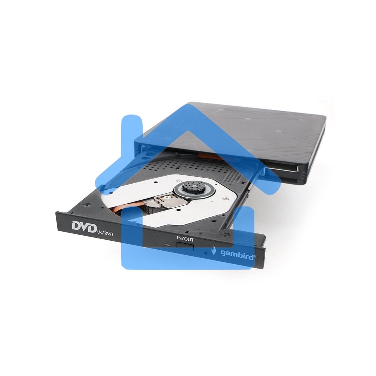 Оптический привод внешний с интерфейсом USB Gembird DVD-USB-03 пластик, черный