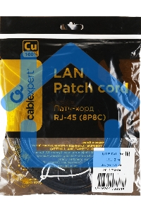 Патч-корд UTP Cablexpert PP12-3M/BK 5e, 3м, литой, многожильный черный