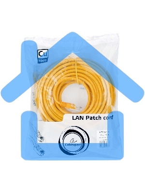 Патч-корд медный UTP Cablexpert PP10-15M/Y кат.5e, 15м, литой, многожильный (желтый)