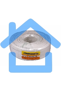 Кабель коаксиальный PROconnect RG-59U, 75 Ом, CCS/Al/Al, 48%, бухта 100 м, белый