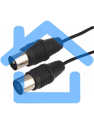 ВЧ кабель Rexant, ТВ гнездо - ТВ штекер, длина 3 метра, чeрный