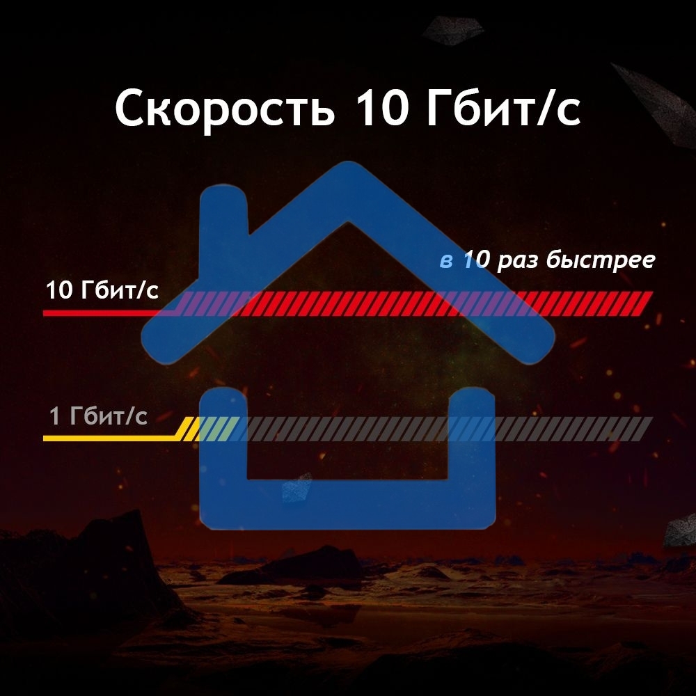Сетевой адаптер 10 Gigabit PCI-E network adapter, 1 PCI Express 3.0 X4 interface, 1 100/1000/10000Mbps Ethernet port, come with Low-Profile and Full-Height Brackets