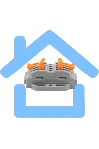 Клемма СМК проходная Rexant 4 полюса, с монтажной площадкой (0,08-4 мм²), серая (блистер 5 шт./уп.)