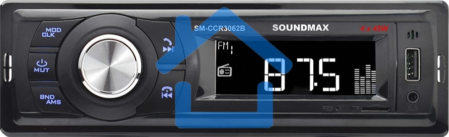Автомагнитола Soundmax SM-CCR3062B 1DIN 4x45Вт (SM-CCR3062B черный\B)
