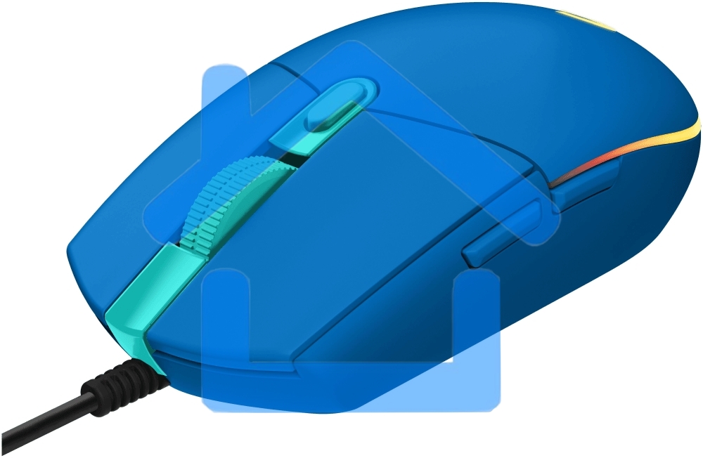Мышь проводная Logitech G102 LIGHTSYNC синий, 8000 dpi, USB, кнопки - 6