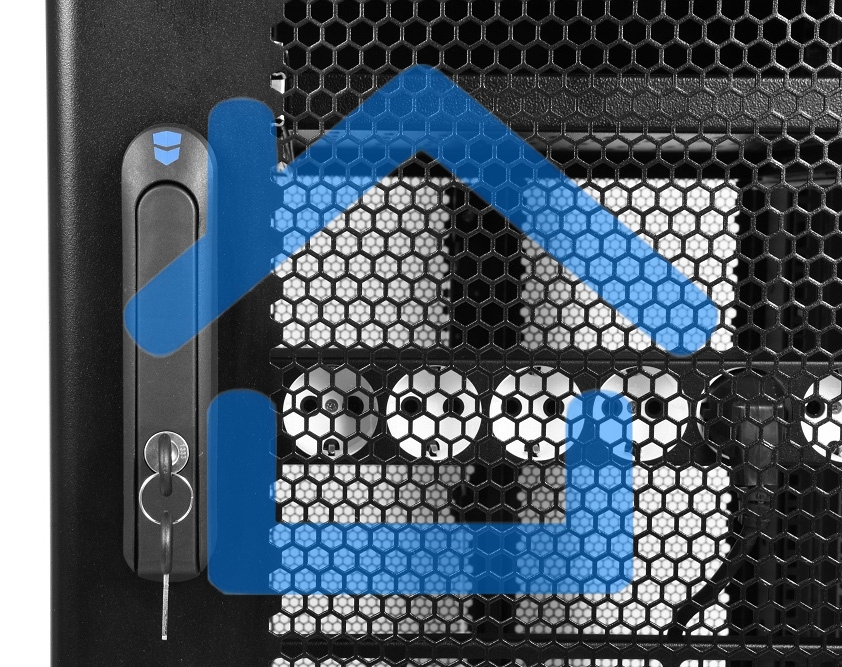 Шкаф серв. ПРОФ нап. 42U (600x1000) дверь перфорированная 2 шт., цвет черный, в сборе (ШТК-СП-42.6.10-44АА-9005) (1 коробка)