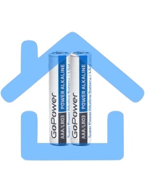 Батарейка GoPower LR03 AAA Shrink 2 Alkaline 1.5V (2/40/800) коробка (40 шт.)