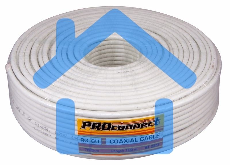 Кабель Proconnect (01-2251) Кабель RG-6U, (32%), 75 Ом, 100м., белый LIGHT
