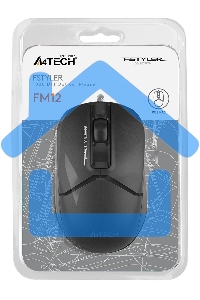 Мышь проводная A4Tech Fstyler FM12 черный, 1200 dpi, USB, кнопки - 3