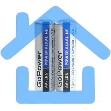 Батарейка GoPower LR6 AA Shrink 2 Alkaline 1.5V (2/40/800) коробка (40 шт.)