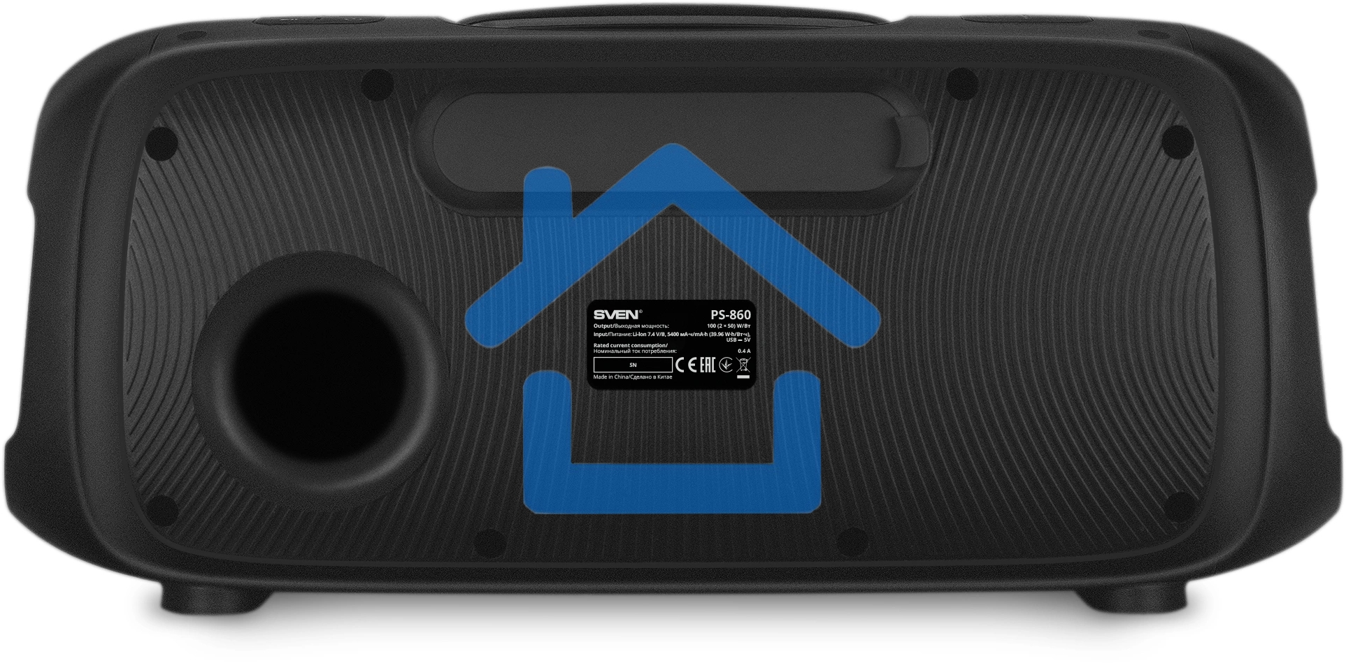 Портативная колонка Sven PS-860 черный 100W 1.0 BT/3.5Jack 5400mAh (SV-022518)