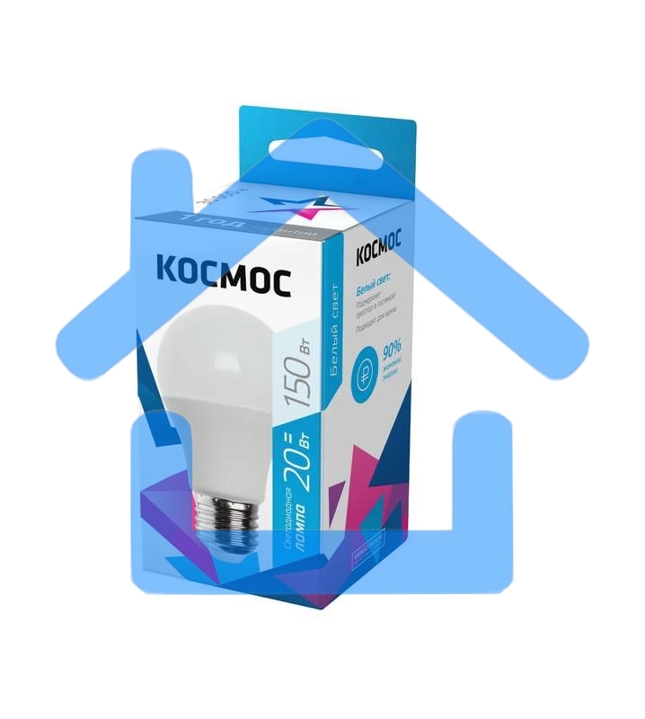Лампа светодиодная LED BASIC A65/A60 20Вт 220В E27 4500К КОСМОС LkecLED20wA60E2745/LkecLED20wA65E2745