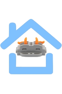 Клемма СМК проходная Rexant 3 полюса, с монтажной площадкой (0,08-4 мм²), серая (блистер 5 шт./уп.)